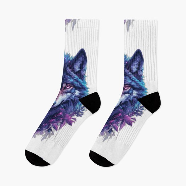 Item preview, Cybernetic Wolf Spirit Digital Nature Glitch Art Aesthetic designed and sold by NEO BIOPHILIA.