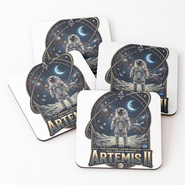 Item preview, Artemis II Mission Crewed Lunar Orbit Luxury Space Poster designed and sold by RedVista.