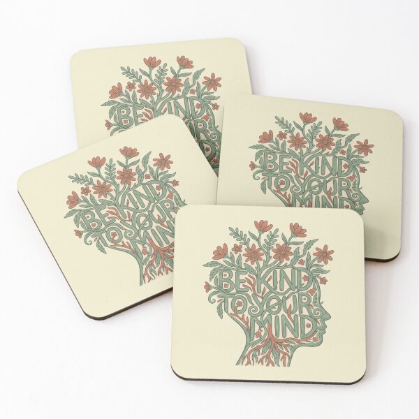 Item preview, Floral Silhouette Be Kind To Your Mind Art designed and sold by GrafTeesLab.