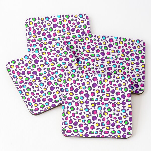 Item preview, white rainbow leopard animal print purple designed and sold by Gossip Rag.