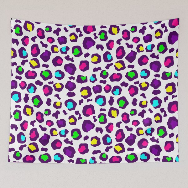 Item preview, white rainbow leopard animal print purple designed and sold by Gossip Rag.