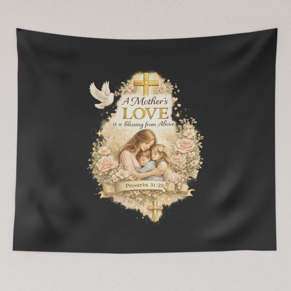 Item preview, A Mother’s Love Is a Blessing From Above Christian Mother’s Day Gift Proverbs 31:28 Floral Design designed and sold by jglobal360.