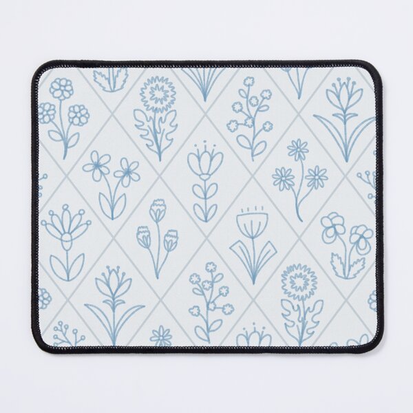Item preview, Blue Floral Hand Drawn Aesthetic Diamond Pattern designed and sold by winterpumpkin.
