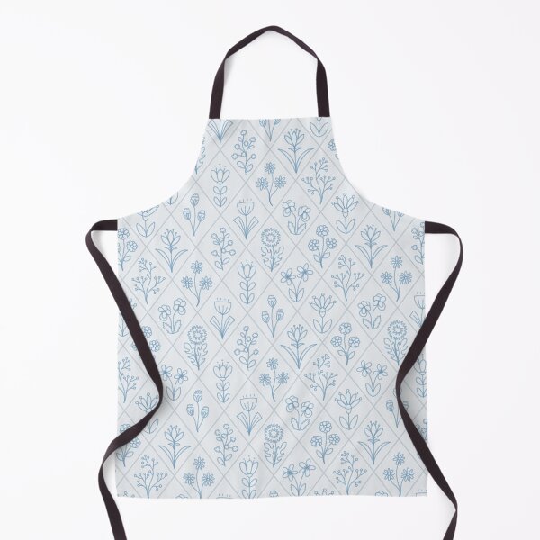 Item preview, Blue Floral Hand Drawn Aesthetic Diamond Pattern designed and sold by winterpumpkin.