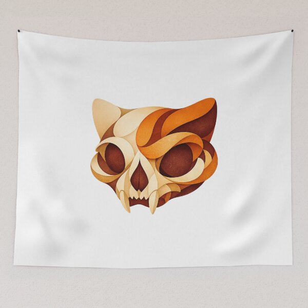 Item preview, Cat Skull – Warm Abstract designed and sold by LuveraxArt.