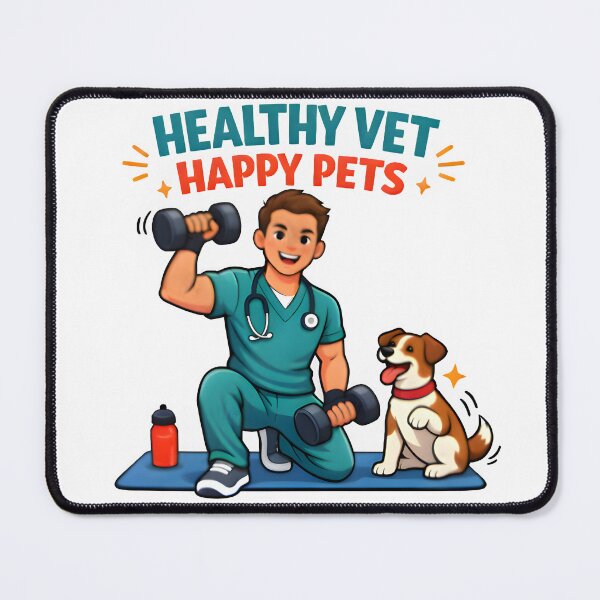 Item preview, Healthy Vet Happy Pets Workout Shirt | Veterinary Fitness Lifestyle Collection Design designed and sold by Bettybee00.