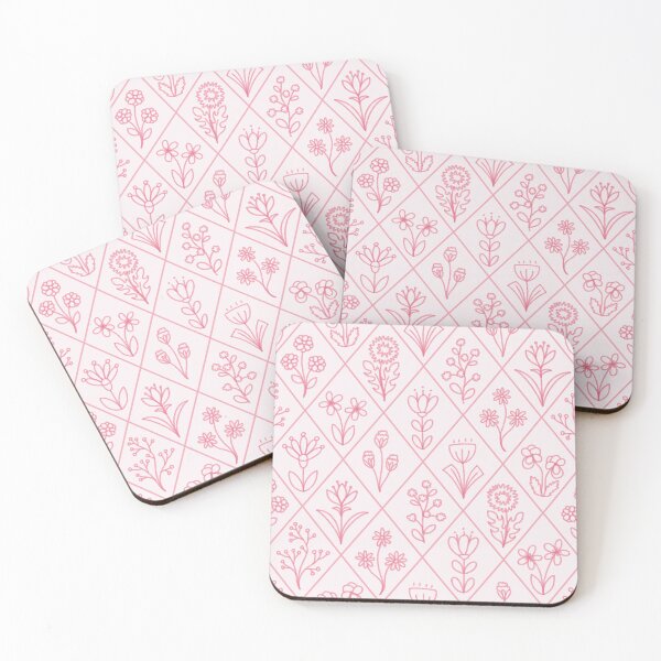 Item preview, Pink Floral Hand Drawn Aesthetic Diamond Pattern designed and sold by winterpumpkin.