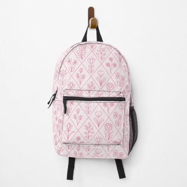 Item preview, Pink Floral Hand Drawn Aesthetic Diamond Pattern designed and sold by winterpumpkin.
