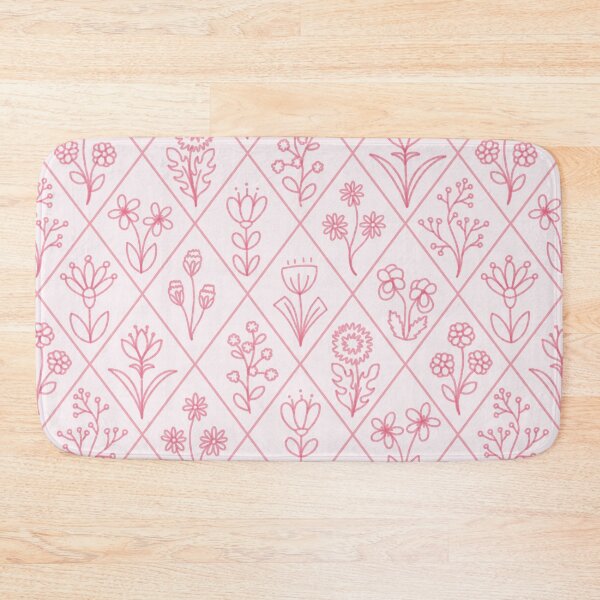 Item preview, Pink Floral Hand Drawn Aesthetic Diamond Pattern designed and sold by winterpumpkin.