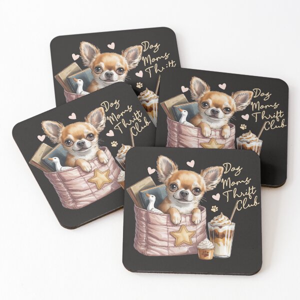 Artikelvorschau, Hunde-Mama-Secondhandclub, Chihuahua, süßer Chihuahua, Eiskaffee, Secondhand-Shopping, Bücherliebhaber, Geschenk für Hunde-Mama entworfen und verkauft von tamdevo1.
