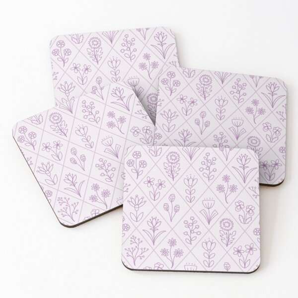 Item preview, Purple Floral Hand Drawn Aesthetic Diamond Pattern designed and sold by winterpumpkin.