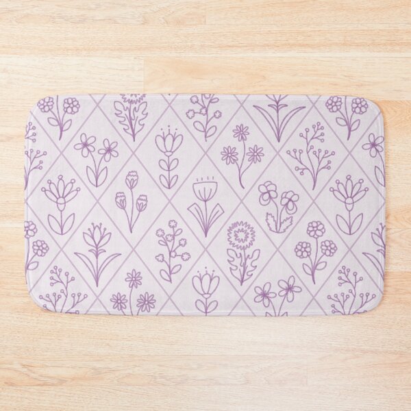Item preview, Purple Floral Hand Drawn Aesthetic Diamond Pattern designed and sold by winterpumpkin.
