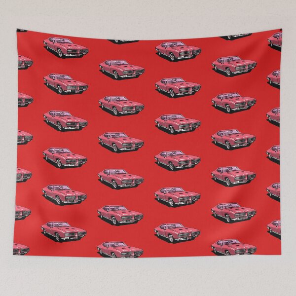 Item preview, Classic Muscle Car Sticker – Red GTO Style Retro Illustration designed and sold by PIXEL POP DESIGNS - Beyond the Norm!.