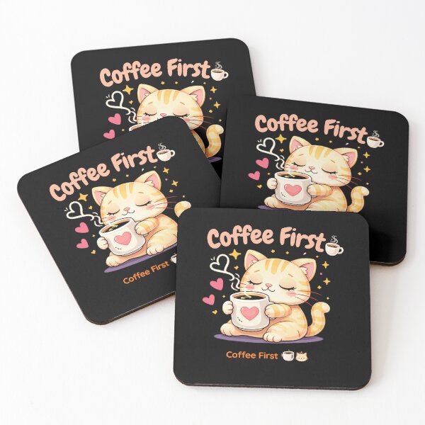 Item preview, Sippin’ Coffee in Cozy Silence ☕?✨ designed and sold by Kawaii Cosmos Cats.