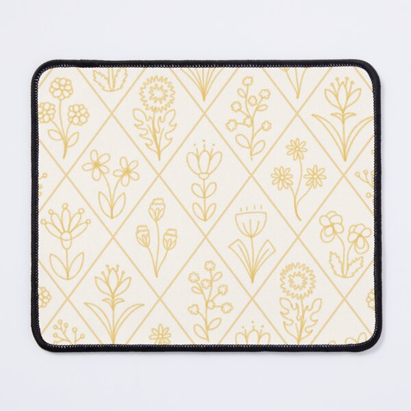 Item preview, Yellow Floral Hand Drawn Aesthetic Diamond Pattern designed and sold by winterpumpkin.