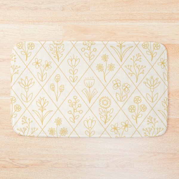 Item preview, Yellow Floral Hand Drawn Aesthetic Diamond Pattern designed and sold by winterpumpkin.