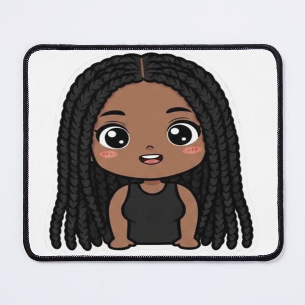 Artikelvorschau, Niedlicher Cartoon-Sticker mit schwarzem Mädchen und Zöpfen | Kawaii-Afro-Mädchen-Kunst | Bezauberndes Chibi-Charakterdesign entworfen und verkauft von FernandsOficial.