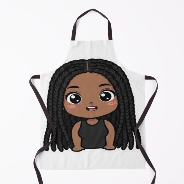 Item preview, Cute Black Girl with Braids Cartoon Sticker | Kawaii Afro Girl Art | Adorable Chibi Character Design designed and sold by FernandsOficial.