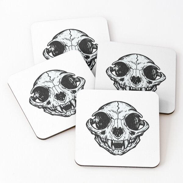 Item preview, Cat Skull – Dark Engraved designed and sold by LuveraxArt.