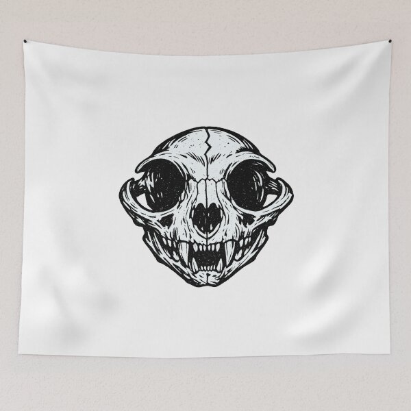 Item preview, Cat Skull – Dark Engraved designed and sold by LuveraxArt.