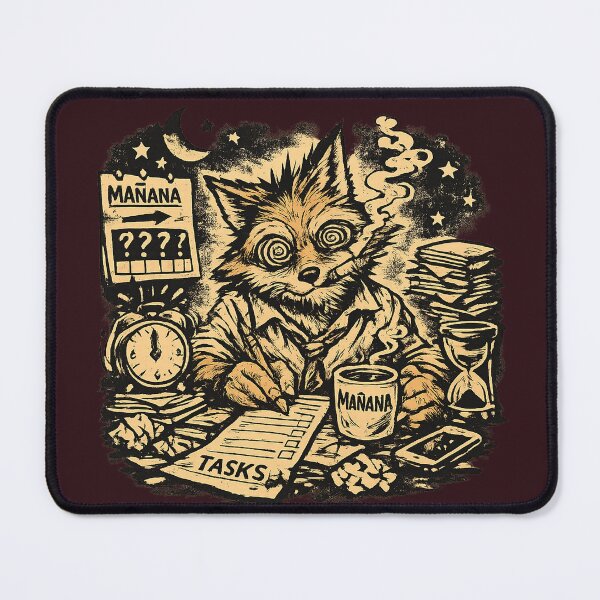 Item preview, Stressed fox in front of the desk designed and sold by OlmoconPeras.