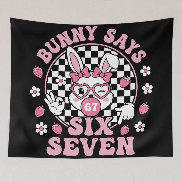 Item preview, 67 Funny Six Seven Meme Cute Rabbit Bunny designed and sold by Faissal Thomass.