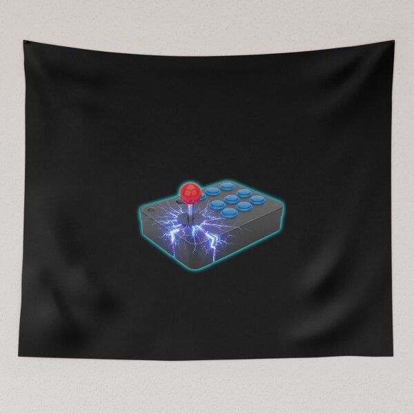 Item preview, Electric Retro Arcade Joystick - Neon Lightning Gaming Art designed and sold by powersunlight.