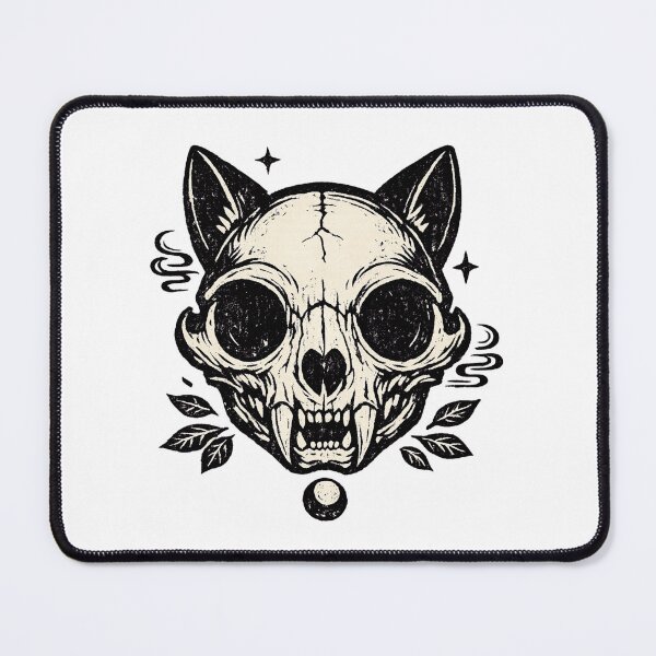 Item preview, Cat Skull – Dark Engraved designed and sold by LuveraxArt.