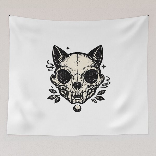 Item preview, Cat Skull – Dark Engraved designed and sold by LuveraxArt.