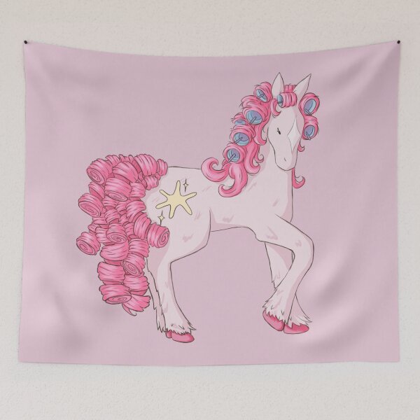 Item preview, Pink pony in hair rollers designed and sold by jucreats.png.