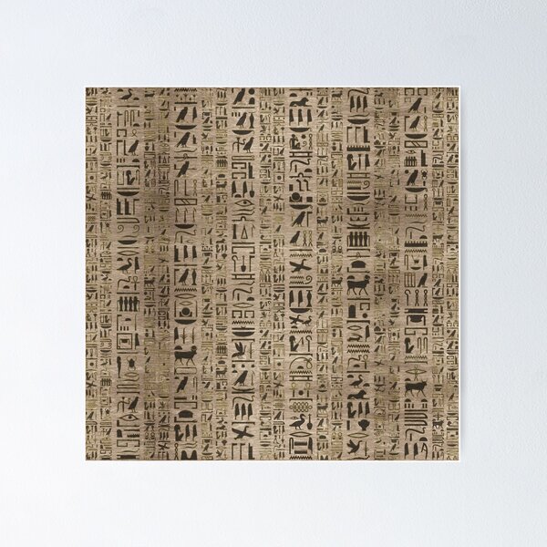 Item preview, Egyptian hieroglyphs on wooden texture designed and sold by Nartissima.
