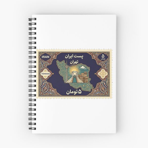 Item preview, Tehran Nostalgic Postage Stamp Design - Navy Blue Edition designed and sold by Mossypixels.