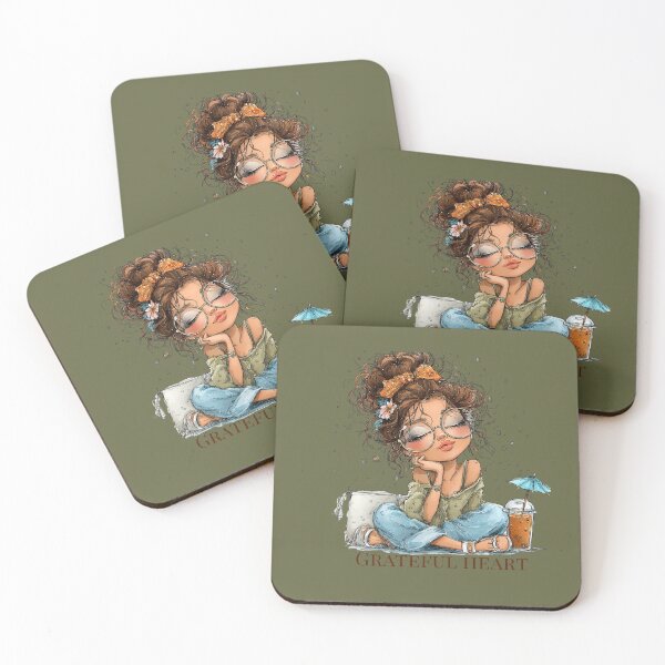 Item preview, Grateful heart Vintage Coffee Girl - Cozy & Healing Aesthetic designed and sold by Tania|Palabras que abrazan el alma .