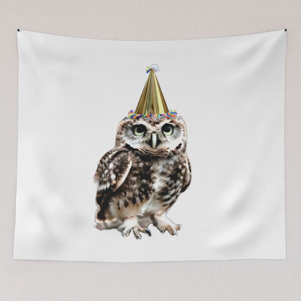 Item preview, Cute Owl in a Party Hat designed and sold by Mia's Menagerie.