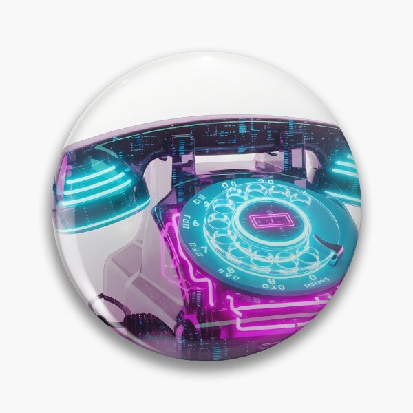 Item preview, Transparent Neon Rotary Phone - Retro Tech Cyberpunk Aesthetic designed and sold by powersunlight.