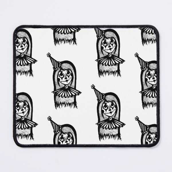 Item preview, Greyscale Gothic Skeleton Circus Clown Girl designed and sold by KayTurtless.