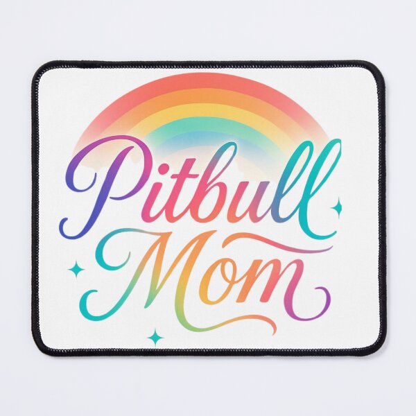 Item preview, Pitbull Mom Script Rainbow designed and sold by My Pitbull Place.