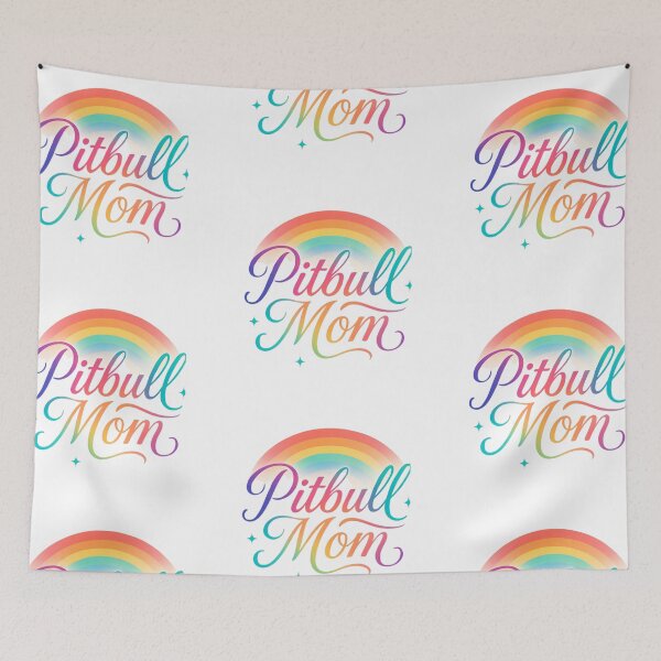 Item preview, Pitbull Mom Script Rainbow designed and sold by My Pitbull Place.