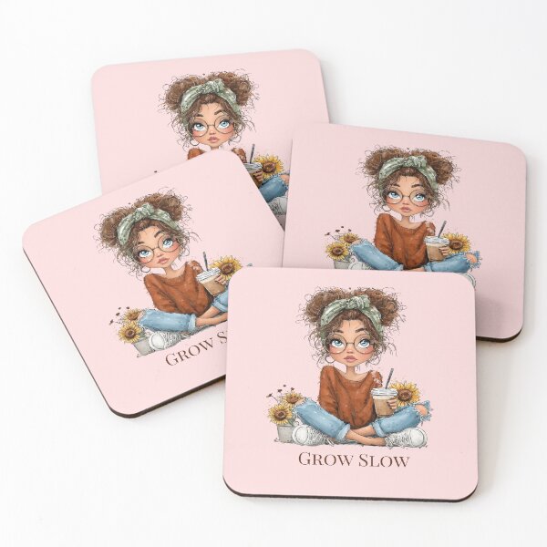 Item preview, Grow Slow Vintage Coffee Girl - Cozy & Healing Aesthetic designed and sold by Tania|Palabras que abrazan el alma .