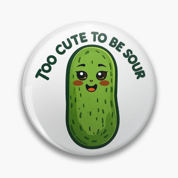 Item preview, Too Cute To Be Sour Funny Pickle Pun Shirt designed and sold by Basma Designs | Retro, Kawaii Shirts & Stickers.