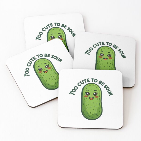 Item preview, Too Cute To Be Sour Funny Pickle Pun Shirt designed and sold by Basma Designs | Retro, Kawaii Shirts & Stickers.