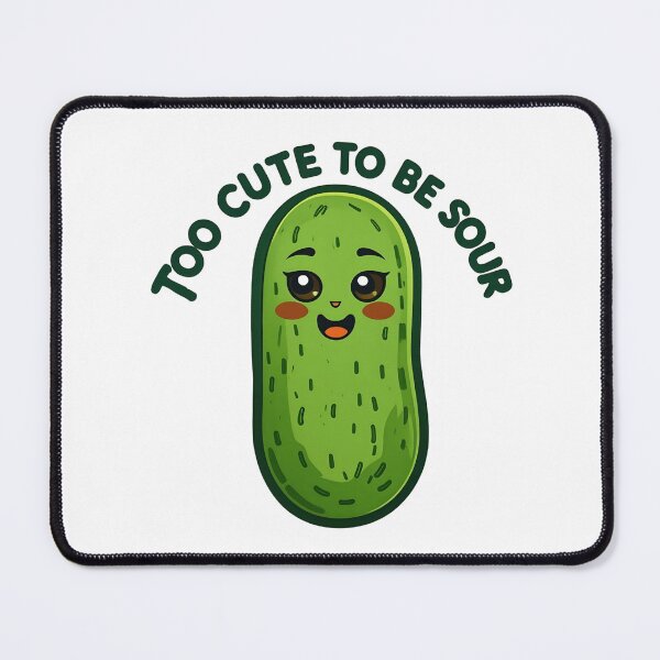 Item preview, Too Cute To Be Sour Funny Pickle Pun Shirt designed and sold by Basma Designs | Retro, Kawaii Shirts & Stickers.
