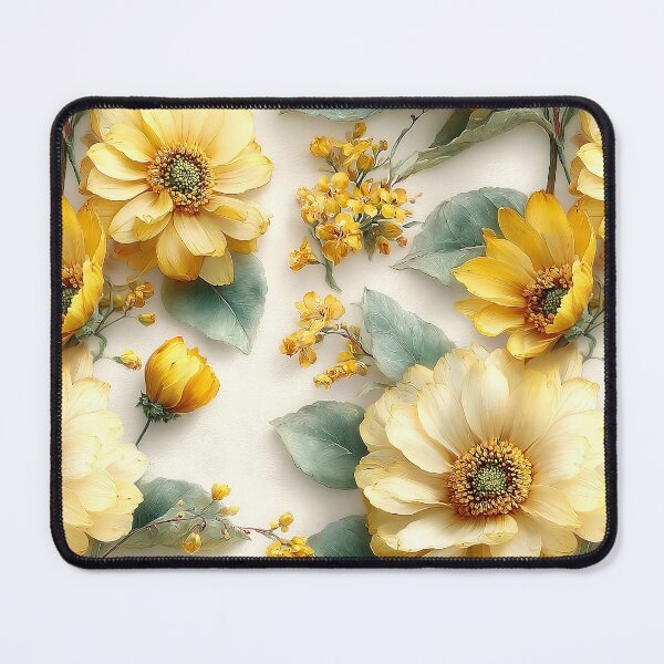 Item preview, Golden Saffron Bloom Sunny Botanical Meadow Pattern designed and sold by Nine Lives Studio.