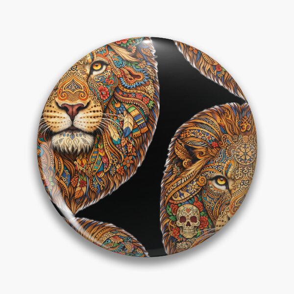 Item preview, Spirit of the Guardian - Intricate Multi-Cultural Lion Face Art designed and sold by EARTH PEOPLE.