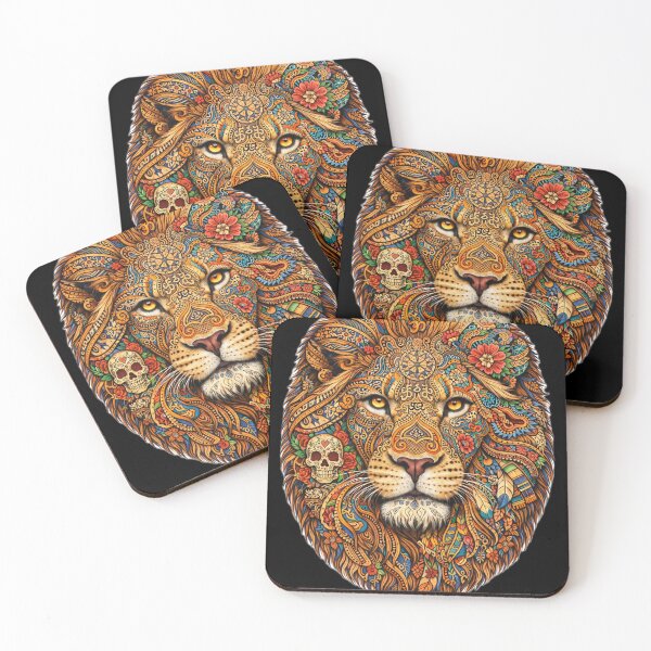 Item preview, Spirit of the Guardian - Intricate Multi-Cultural Lion Face Art designed and sold by EARTH PEOPLE.