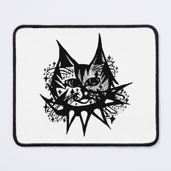 Item preview, Gothic Greyscale Punk Celestial Kitty Cat designed and sold by KayTurtless.