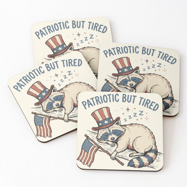 Item preview, Patriotic But Tired Raccoon Retro USA 250th Anniversary designed and sold by honkglobin.