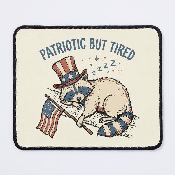 Item preview, Patriotic But Tired Raccoon Retro USA 250th Anniversary designed and sold by honkglobin.