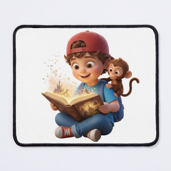 Item preview, Magical Storytime Book - Cute 3D Boy and Monkey Reading designed and sold by FarisFunStore.