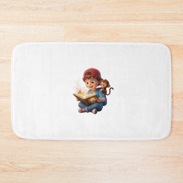 Item preview, Magical Storytime Book - Cute 3D Boy and Monkey Reading designed and sold by FarisFunStore.